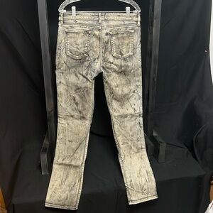 David Kahn- gray jeans with gold metallic covering